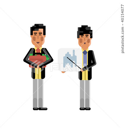 Asian businessman showing financial diagram Asian businessman showing financial diagram 40154077