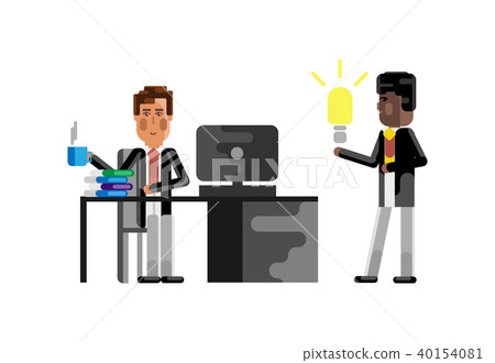Business meeting european manager with businessman Business meeting european manager with businessman 40154081