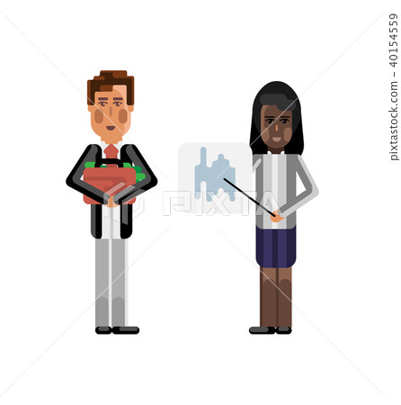 Black businesswoman showing financial diagram 40154559