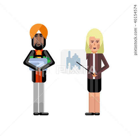 Blonde businesswoman showing financial diagram 40154574
