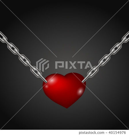 Heart hanging on chains 40154976
