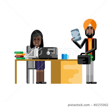 Business meeting indian businessman with woman 40155002