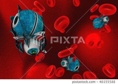 Nano robot 3D render Nano robot 3D render 40155588