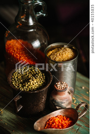 Still life with different containers for grain Still life with different containers for grain 40155835