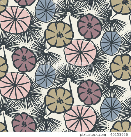 Flower seamless vector pattern illustration. 40155936