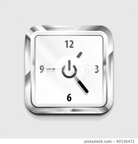 Power button technology logo, digital art techno concept, on off icon and time clock design 40156472