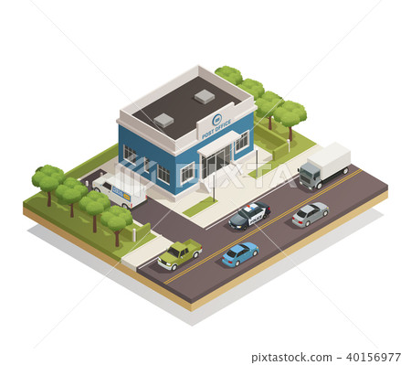 Post Office Building Outdoor Isometric  40156977