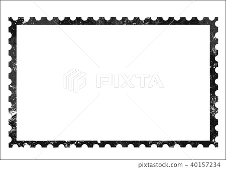 Old grunge blank postage paper stamp on white 40157234
