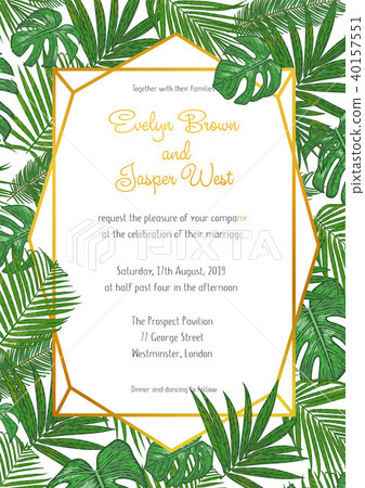 Wedding invitation in a gold frame Wedding invitation in a gold frame 40157551