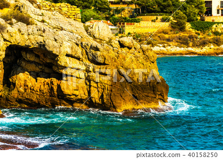 high cliff above the sea, summer sea background high cliff above the sea, summer sea background 40158250