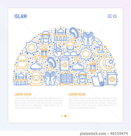 Islamic concept in half circle Islamic concept in half circle 40159474