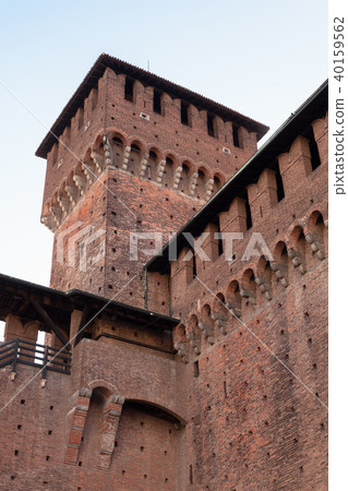 Milan, Italy. Towers of Sforza Castle 40159562