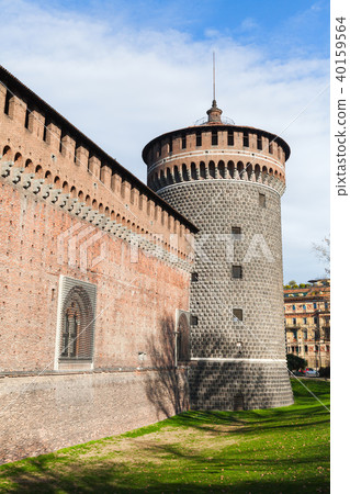 Sforza Castle in spring day. Milan, Italy 40159564