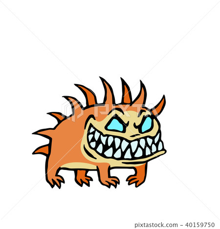 small infernal orange dog. cute monster. vector small infernal orange dog. cute monster. vector 40159750