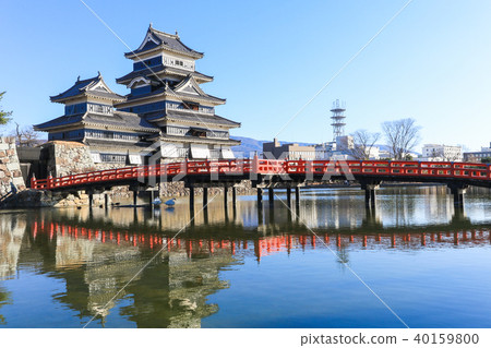 Matsumoto castle against on blue sky background Matsumoto castle against on blue sky background 40159800