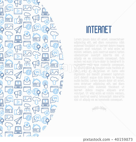 Internet concept with thin line icons 40159873