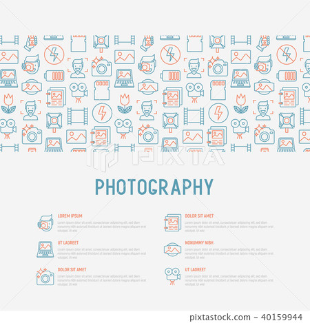 Photography concept with thin line icons Photography concept with thin line icons 40159944