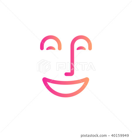 Smile face symbol, happy people abstract line icon, cheerful mood, positive emotion, dentistry 40159949