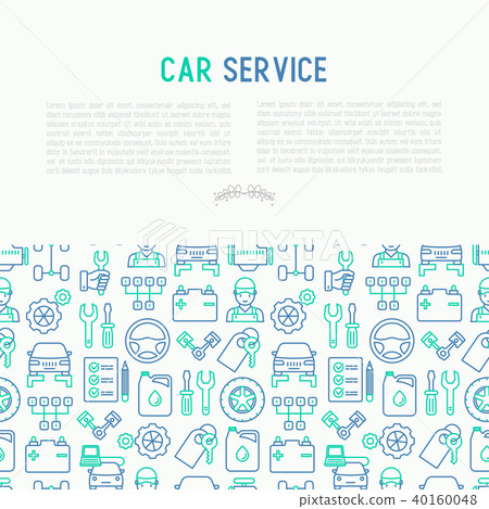Car service concept with thin line icons 40160048