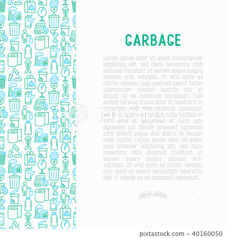 Garbage concept with thin line icons 40160050
