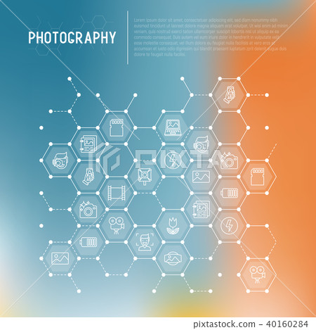 Photography concept in honeycombs - Stock Illustration [40160284] - PIXTA