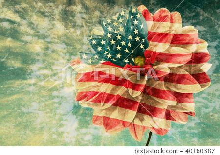 Vintage card with flag Vintage card with flag 40160387