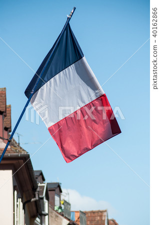 french flag on building facade  40162866
