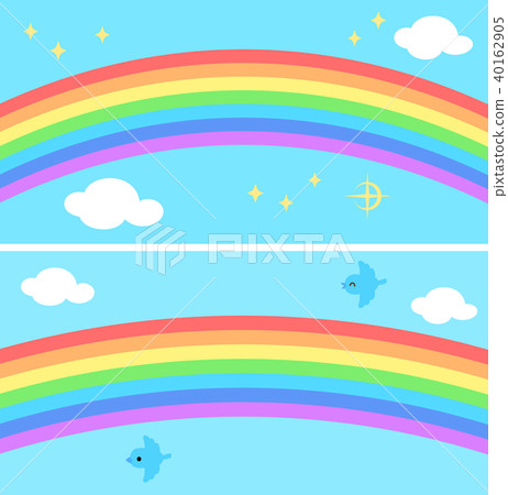 Rainbow And Sky Banner Background Illustration Stock