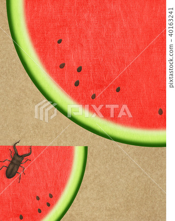 背景 - 日本紙 - 西瓜 - 鋸鍬形蟲 背景 - 日本紙 - 西瓜 - 鋸鍬形蟲 40163241