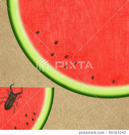 背景 - 日本紙 - 西瓜 - 鋸鍬形蟲 40163242