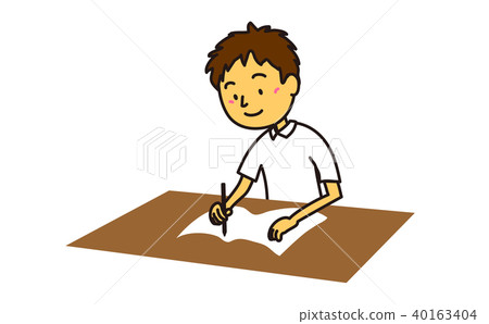 Schoolboy studying summer Schoolboy studying summer 40163404