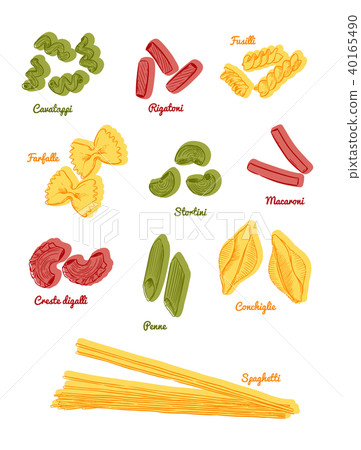 Pasta set. type of pasta hand draw sketch vector. Pasta set. type of pasta hand draw sketch vector. 40165490