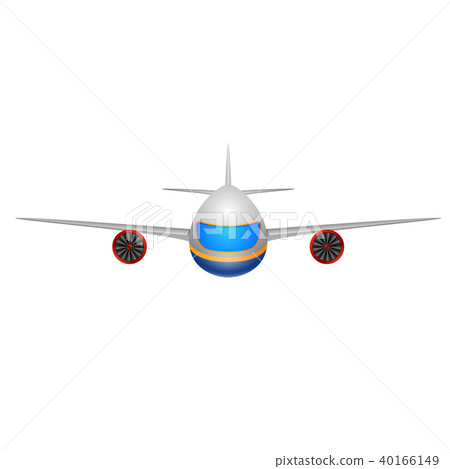 Illustration of a front view of a plane on a white 40166149