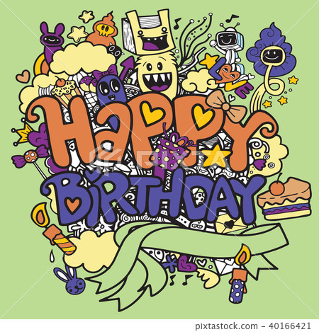 Birthday party hand drawn doodles elements Birthday party hand drawn doodles elements 40166421