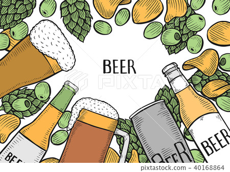 hand drawn beer set 40168864