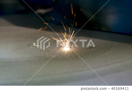 Laser sintering machine for metal. 3D printer printing metal. 40169411