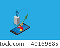 businessman use fishing rod to pull green arrow 40169885