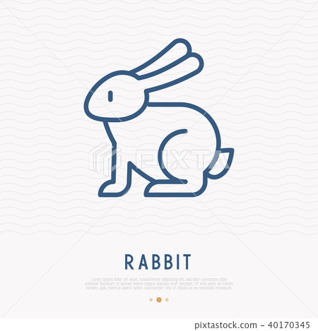 Rabbit thin line icon - Stock Illustration [40170345] - PIXTA