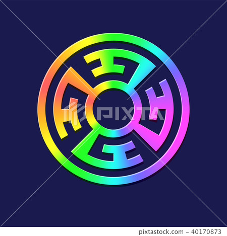 Round flyfot logo in rainbow colors Round flyfot logo in rainbow colors 40170873