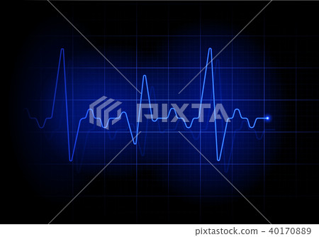 Blue futuristic heartbeat line 40170889