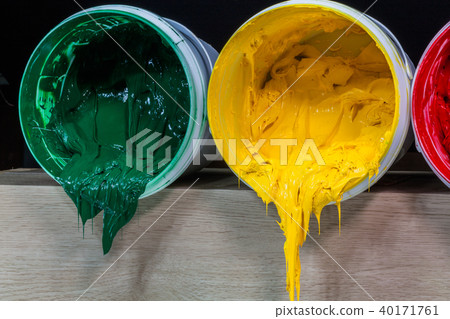 green yellow and red colors of plastisol ink 40171761