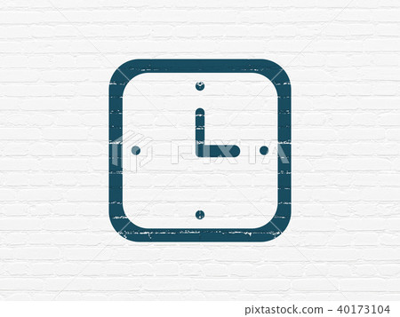 Timeline concept: Watch on wall background 40173104