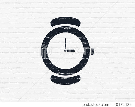 Timeline concept: Hand Watch on wall background Timeline concept: Hand Watch on wall background 40173123