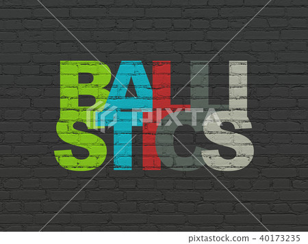 Science concept: Ballistics on wall background Science concept: Ballistics on wall background 40173235