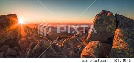 Rocky Mountain Peak. Mountain Landscape at Sunset Rocky Mountain Peak. Mountain Landscape at Sunset 40173996