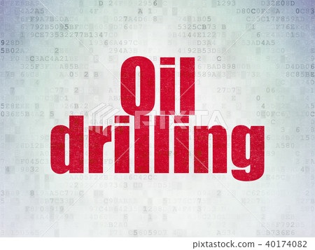 Industry concept: Oil Drilling on Digital Data Paper background 40174082