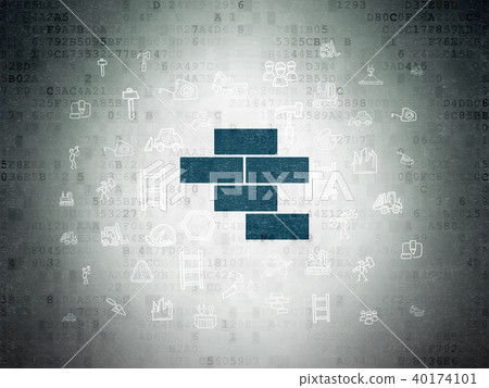 Constructing concept: Bricks on Digital Data Paper background 40174101