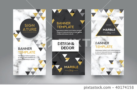 Marble Abstract Background  Web Banner Template 40174158