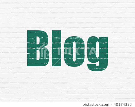 Web development concept: Blog on wall background 40174353