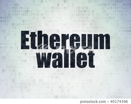 Cryptocurrency concept: Ethereum Wallet on Digital Data Paper background Cryptocurrency concept: Ethereum Wallet on Digital Data Paper background 40174396